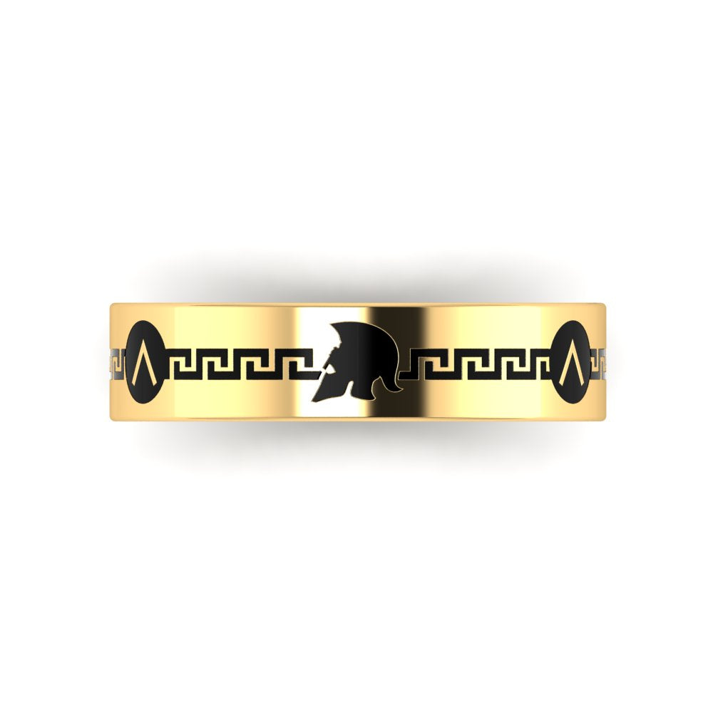 SPARTA I 14K Sparta Shield Helmet Wedding Band