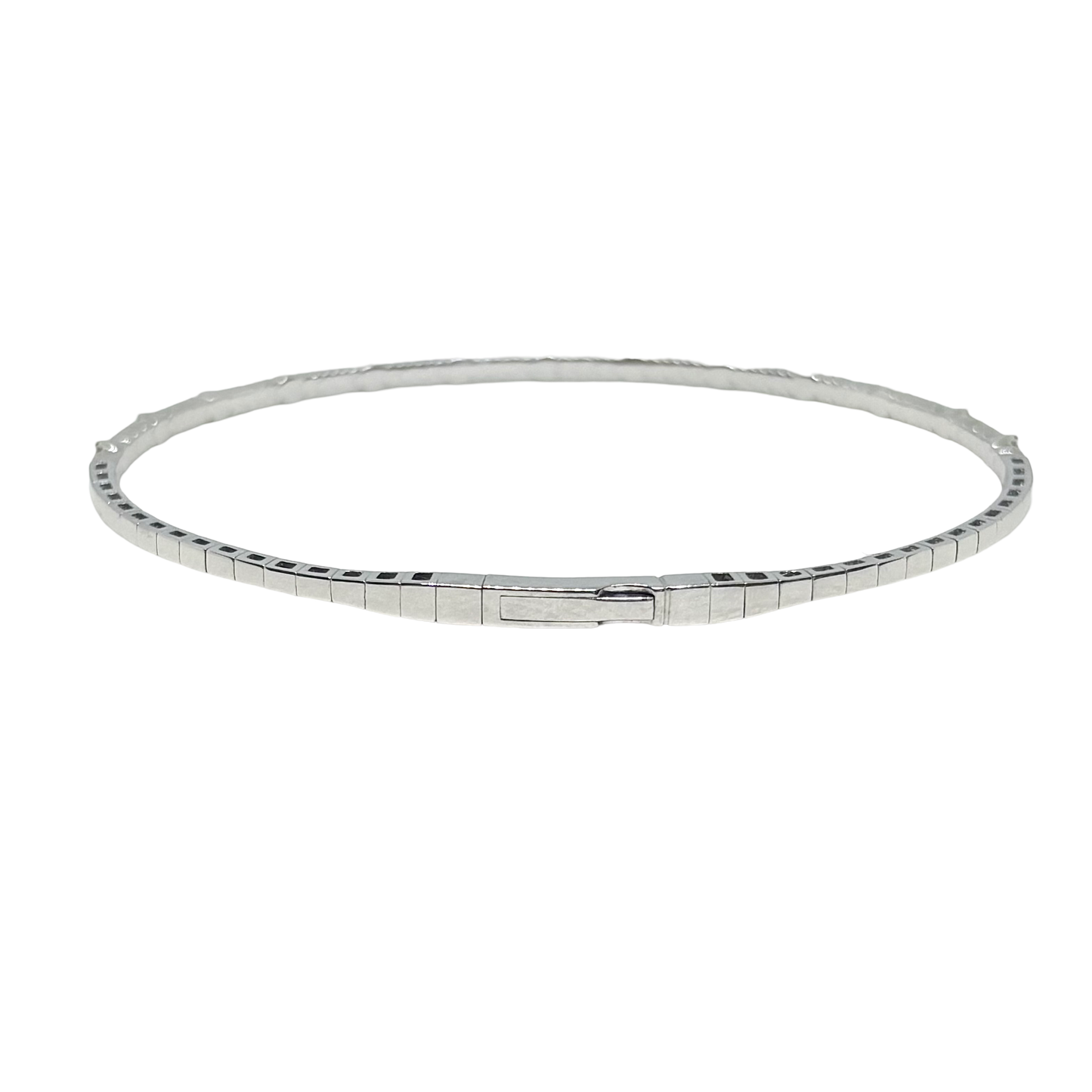 0.20 CT Diamond 14K White Gold Flexible Bracelet, Handmade in Italy