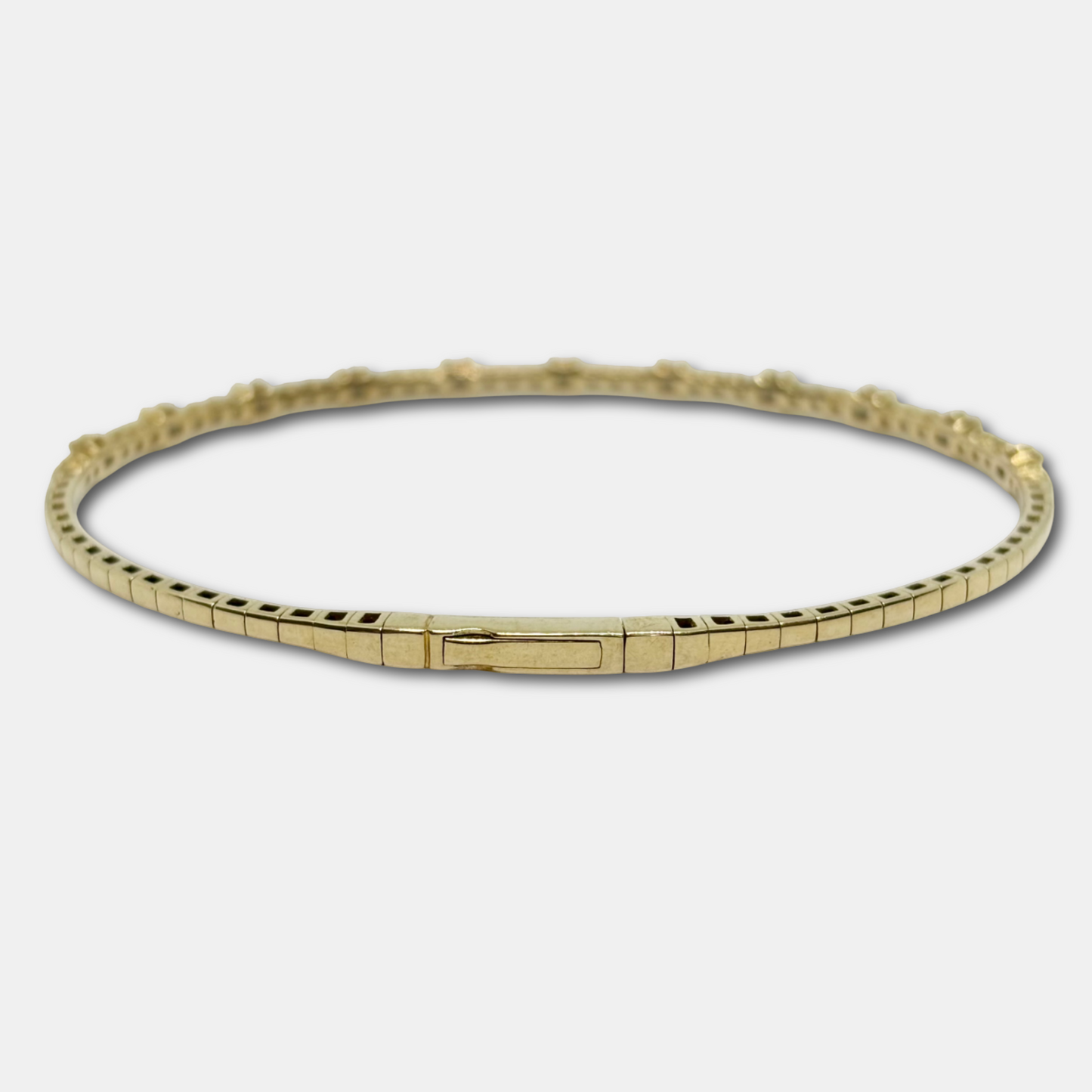 14K Yellow Gold 0.52 Ct Diamond and 0.63 Ct Ruby Flexible Dangle Bracelet, Handmade in Italy