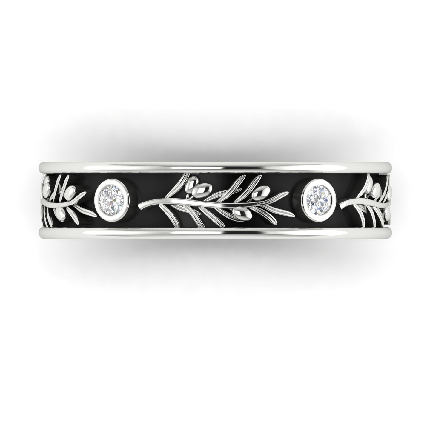 OLIVIA | 14K Olive Branch Diamond Wedding Ring
