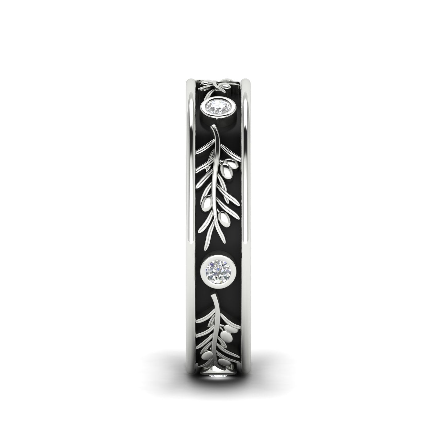 OLIVIA | 14K Olive Branch Diamond Wedding Ring