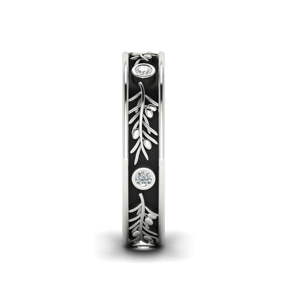 OLIVIA | 14K Olive Branch Diamond Wedding Ring
