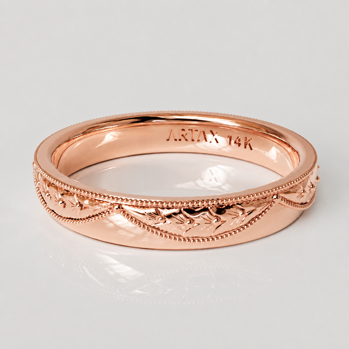 VERONA | Vintage Hand-Engraved Wedding Band | 14K & 18K Gold