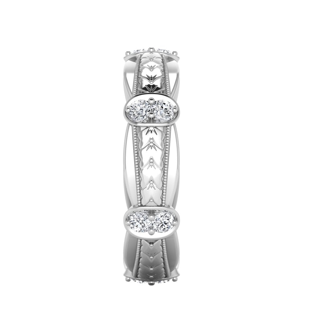 LOUVRE | 14K Hand-Engraved Double-Level Diamond Ring
