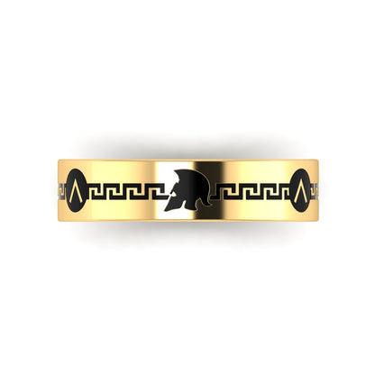 SPARTA I 14K Sparta Shield Helmet Wedding Band