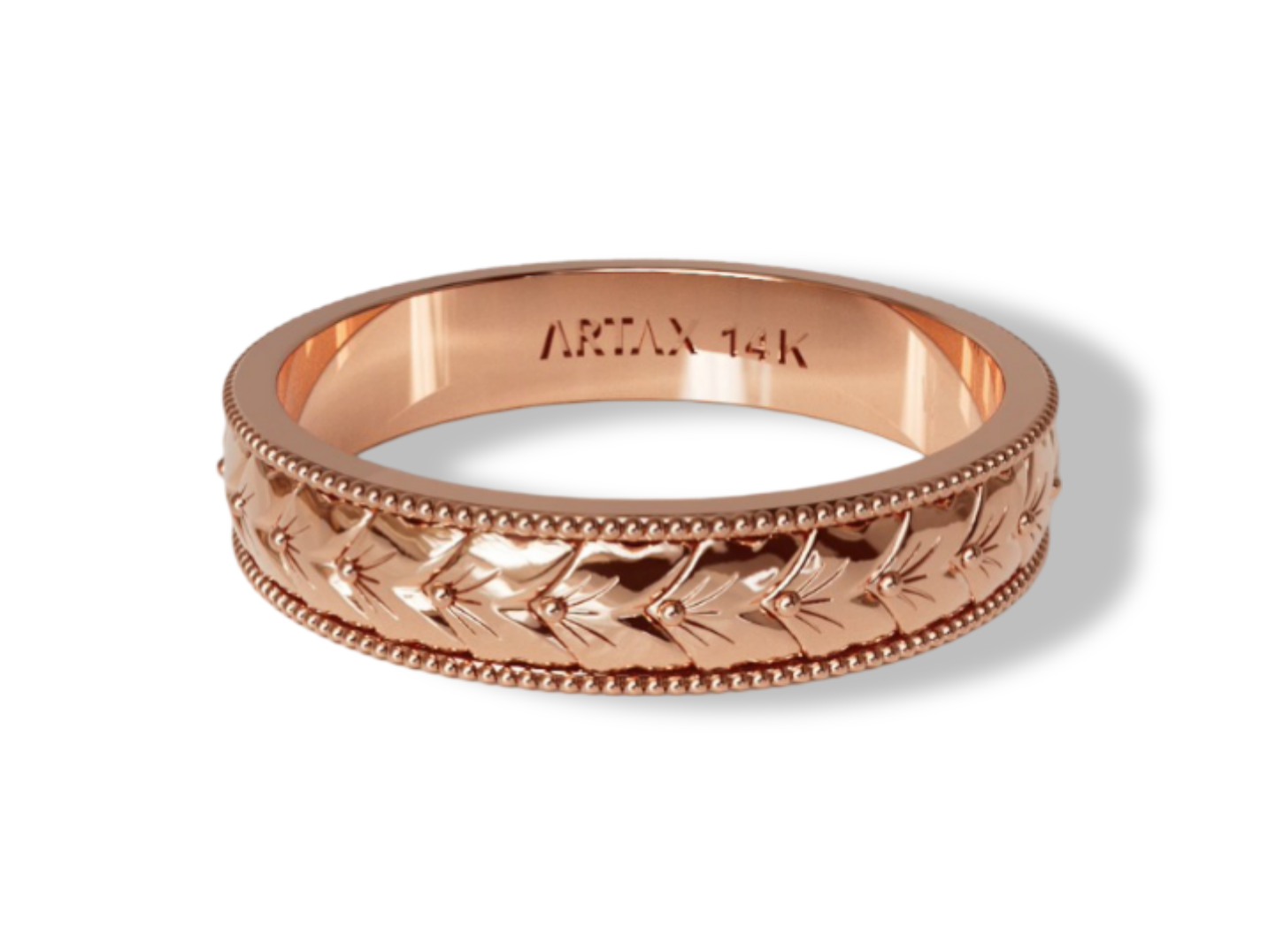 VINTAGE | 14K Wheat Hand-Carved Wedding Band