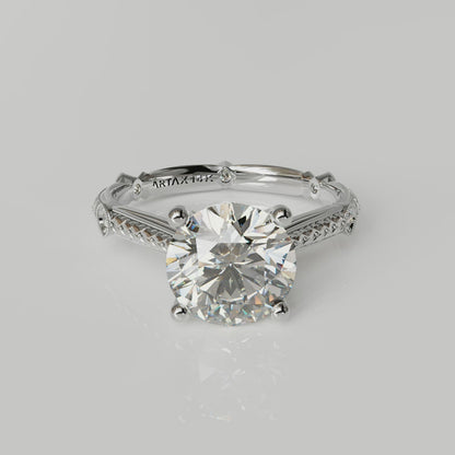 PARIS-E | 14K Hand-Engraved Diamond Engagement Ring